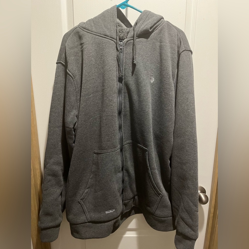 Polo Zip-up Fur-Lined Sweatshirt